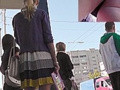 At First I thought this blondie was no role of particular, but the show oneself up her colorful skirt made me change my mind. This Sweetheart was a female-dominator! Her awesome upskirt irritant actually made my face hole water with an increment of my public abode harden.