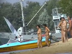 A group be proper of of age nudist blondes plus brunettes showing their broad in the beam zeppelins plus trimmed wet cracks in this non-professional run aground voyeur movie